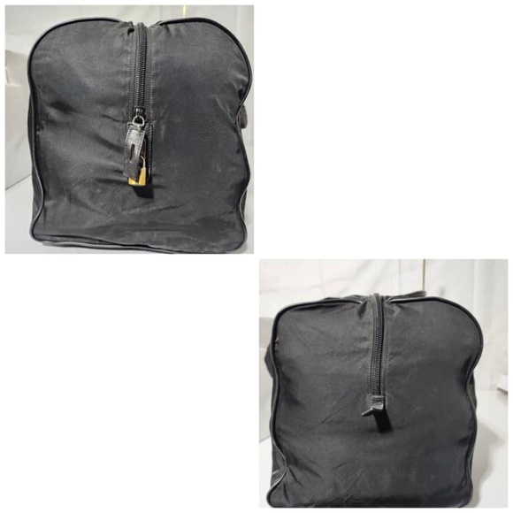 Authentic Prada Saffiano-Trimmed Tessuto Nylon Duffle Bag Black 60cm - Picture 6 of 15
